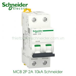 MCB 2P 2A 10kA Schneider A9F84202