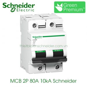 MCB 2P 80A 10kA Schneider A9N18361
