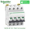 MCB 4P 3A 15kA Schneider A9F94403