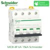 MCB 4P 6A 15kA Schneider A9F94406