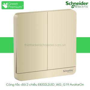 Công tắc đôi 2 chiều E8332L2LED_WG_G19 AvatarOn Schneider