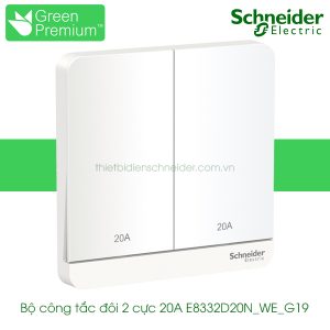 Công tắc đôi 2 cực 20A E8332D20N_WE_G19 AvatarOn Schneider