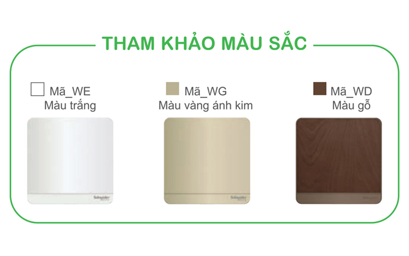 Màu sắc tham khảo của công tắc ổ cắm AvatarOn