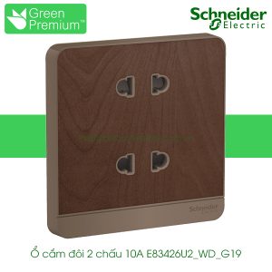 Ổ cắm đôi 2 chấu 10A E83426U2_WD_G19 Avataron Schneider