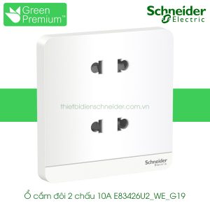 Ổ cắm đôi 2 chấu 10A E83426U2_WE_G19 Avataron Schneider