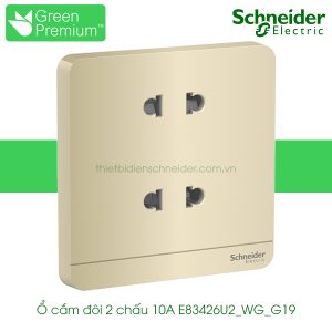 Ổ cắm đôi 2 chấu 10A E83426U2_WG_G19 Avataron Schneider