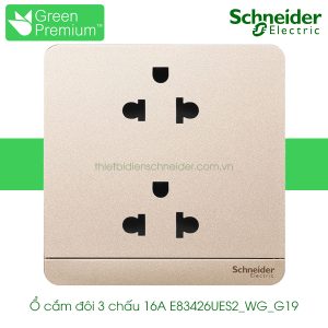 Ổ cắm đôi 3 chấu 16A E83426UES2_WG_G19 Avataron Schneider