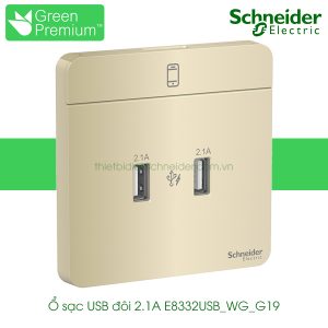 Ổ sạc USB đôi E8332USB_WG_G19 Avataron Schneider