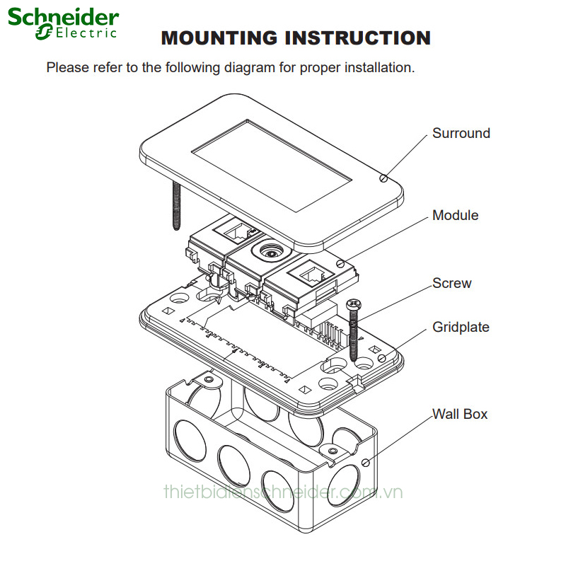 Hướng dẫn lắp đặt công tắc ổ cắm S-Flexi Schneider