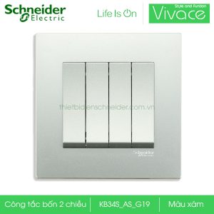 Công tắc bốn 2 chiều KB34S_AS_G19 Schneider Vivace