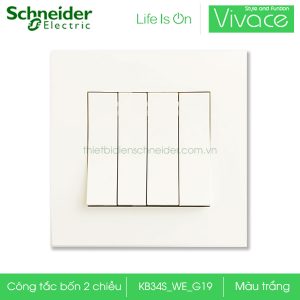 Công tắc bốn 2 chiều KB34S_WE_G19 Schneider Vivace