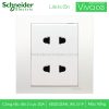 Bộ ổ cắm đôi 2 chấu 10A KB426US2_WE_G19 Schneider Vivace