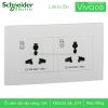 Ổ cắm đôi đa năng Schneider KBT413S_WE_G19 Vivace