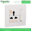 Ổ cắm đơn đa năng 13A, KB113LS_WE_G19 Schneider Vivace có công tắc
