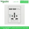 Ổ cắm đa năng kèm sạc USB KB42616USB_WE_G19 Schneider Vivace Ổ cắm đa năng và sạc USB Schneider KB42616USB_WE_G19 Vivace
