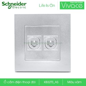 Ổ cắm điện thoại Schneider KB32TS_AS Vivace