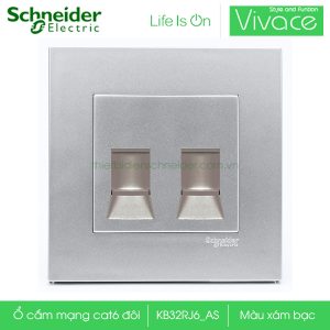 Ổ cắm mạng cat6 đôi Schneider KB32RJ6_AS Vivace