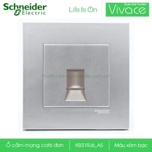 Ổ cắm mạng cat6 đơn Schneider KB31RJ6_AS Vivace