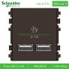 Ổ sạc đôi USB 8432USB_BZ Zencelo A Schneider, size 2S Ổ sạc USB đôi 8432USB_BZ Zencelo A Schneider