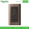Ổ cắm dao cạo râu E84T727V_SZ Zencelo Schneider, màu đồng