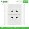 Ổ cắm đôi 2 chấu E84426U2_G19 Zencelo Schneider màu trắng