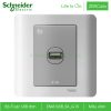 Ổ cắm sạc USB đơn E8431USB_SA_G19 Zencelo Schneider màu xám