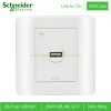 Bộ ổ cắm sạc USB đơn 2.1A E8431USB_WE_G19 Zencelo Schneider Ổ sạc USB đơn E8431USB_WE_G19 Zencelo Schneider màu trắng