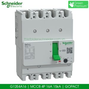 G12E4A16 Gopact MCCB 4P 16A 15kA Schneider loại chỉnh dòng