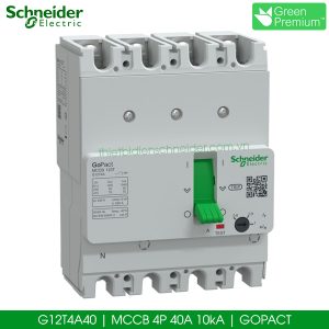 G12T4A40 Gopact MCCB 4P 40A 10kA Schneider loại chỉnh dòng