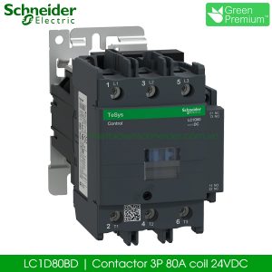 LC1D80BD Contactor 3P 80A coil 24VDC Schneider