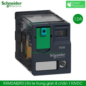RXM2AB2FD Schneider rơ le trung gian 8 chân 110VDC 12A