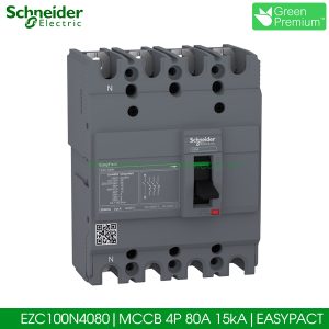 EZC100N4080 Schneider MCCB 4P 80A 15kA EasyPact EZC100