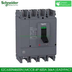 EZC630N4600N Schneider MCCB 4P 600A 36kA EasyPact EZC630