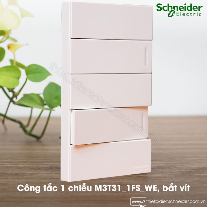 M3T31_1FS_WE | Công tắc 1 chiều AvatarOn A Schneider, 16A, size S, bắt vít Ảnh thực tế công tắc 1 chiều Schneider M3T31_1FS_WE AvatarOn A, bắt vít