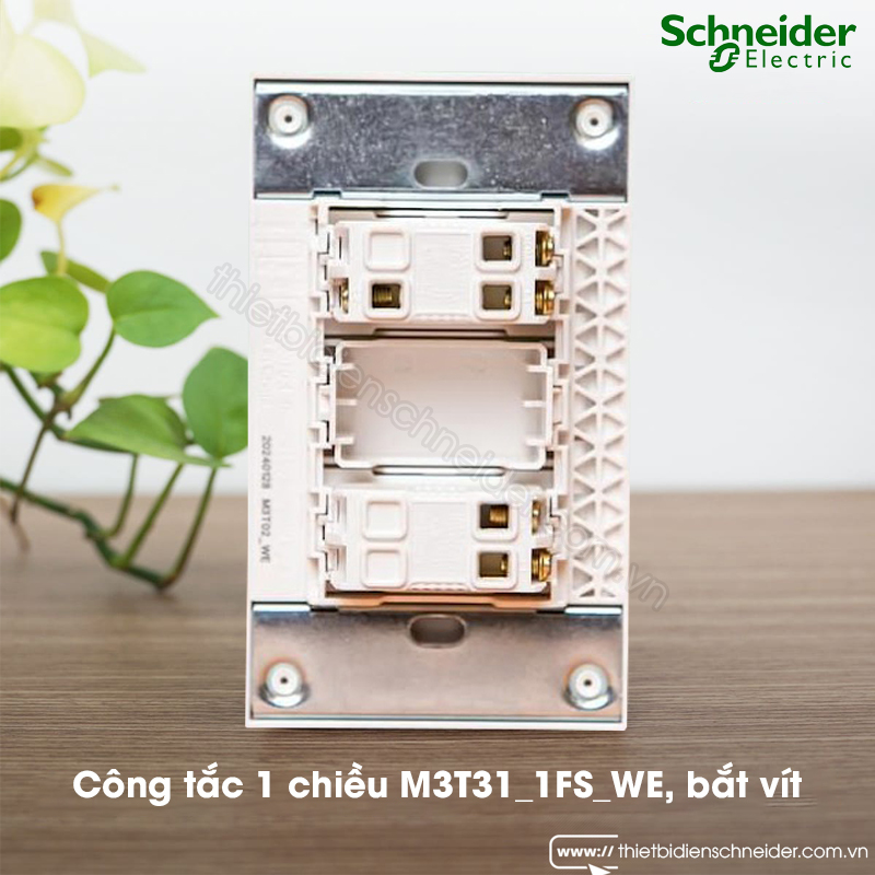 M3T31_1FS_WE | Công tắc 1 chiều AvatarOn A Schneider, 16A, size S, bắt vít Ảnh thực tế công tắc 1 chiều Schneider M3T31_1FS_WE AvatarOn A, bắt vít