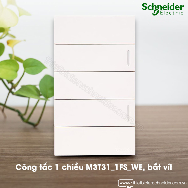 M3T31_1FS_WE | Công tắc 1 chiều AvatarOn A Schneider, 16A, size S, bắt vít Ảnh thực tế công tắc 1 chiều Schneider M3T31_1FS_WE AvatarOn A, bắt vít