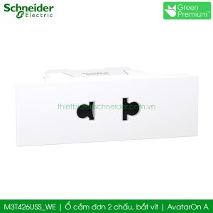 Ổ cắm đơn 2 chấu Schneider M3T426USS_WE AvatarOn A, bắt vít