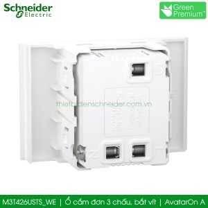 Ổ cắm đơn 3 chấu Schneider M3T426USTS_WE AvatarOn A, bắt vít