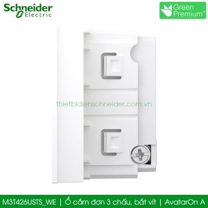 Ổ cắm đơn 3 chấu Schneider M3T426USTS_WE AvatarOn A, bắt vít