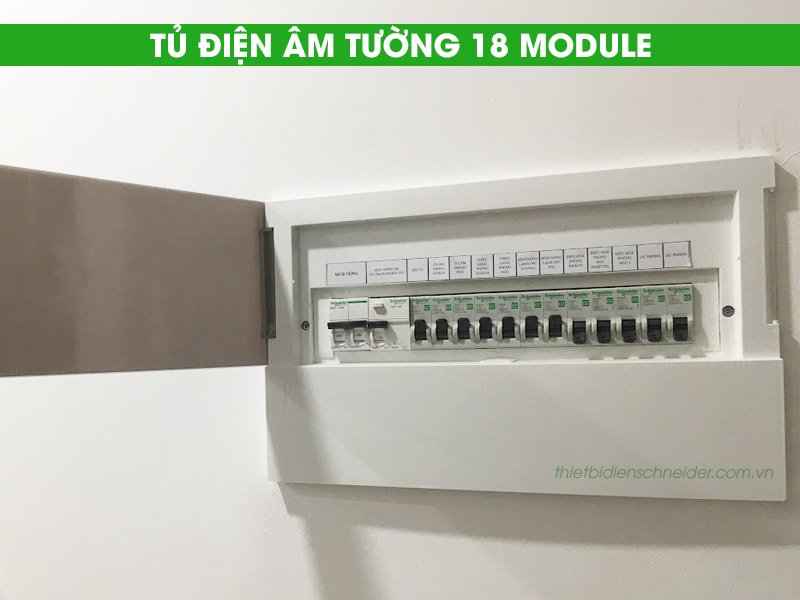 Hình ảnh thực tế tủ điện âm tường Schneider 18 module