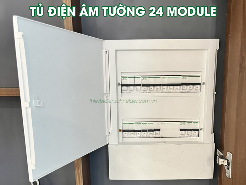 Hình ảnh thực tế tủ điện âm tường Schneider 24 module