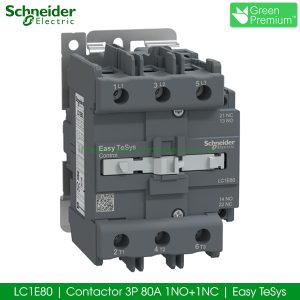LC1E80 Contactor 3P 80A Schneider 1NO+1NC Easy Tesys