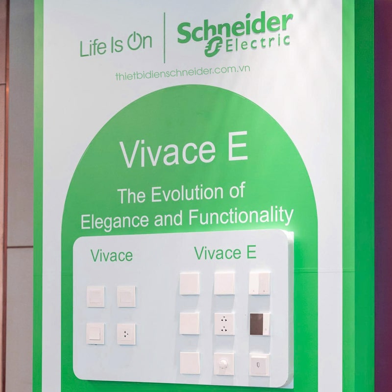 So sánh công tắc ổ cắm Schneider Vivace và Vivace E Công tắc ổ cắm Schneider Vivace E