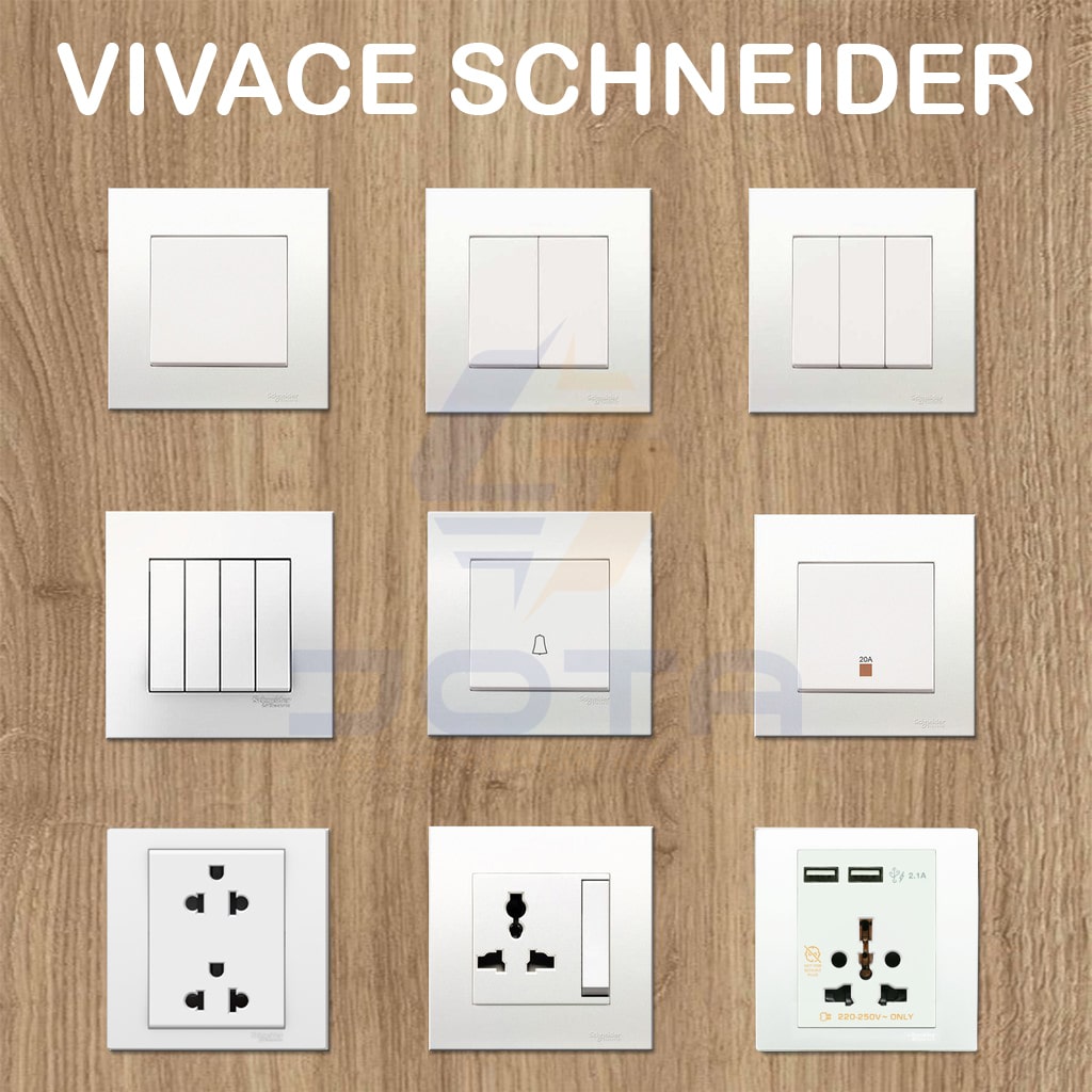 So sánh công tắc ổ cắm Schneider Vivace và Vivace E Công tắc ổ cắm Schneider Vivace