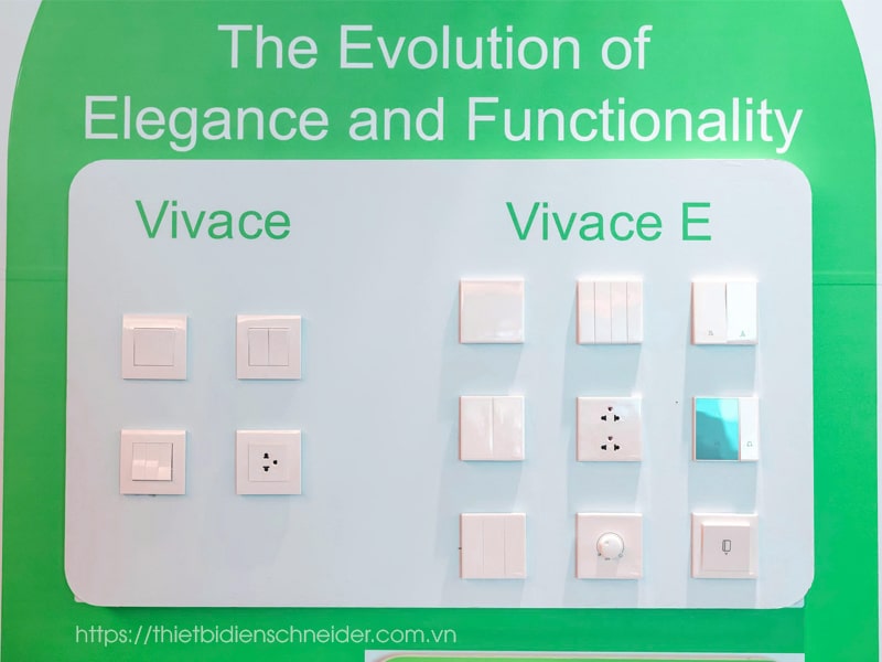So sánh công tắc ổ cắm Schneider Vivace và Vivace E So sánh công tắc ổ cắm Vivace và Vivace E