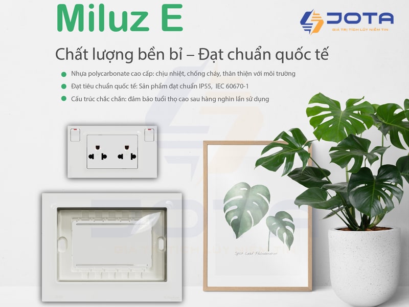 Công tắc ổ cắm Miluz E Schneider 