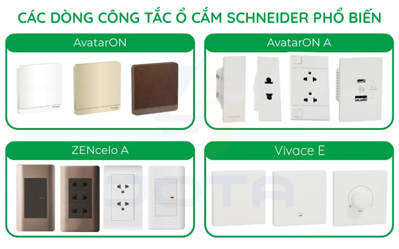 So sánh công tắc ổ cắm Schneider và Panasonic: Nên chọn hãng nào? Các dòng công tắc ổ cắm Schneider phổ biến