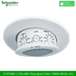 CCT570003 Schneider cảm biến hồng ngoại 2 kênh 1000W 360 độ mini