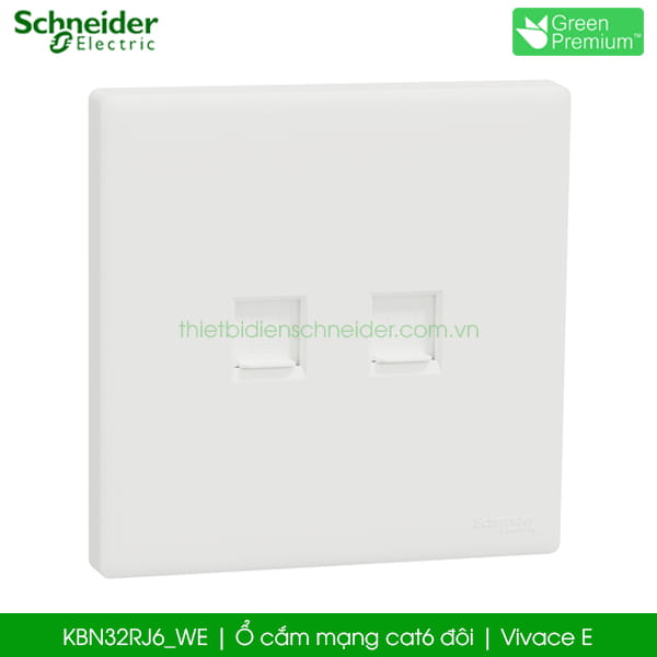 KBN32RJ6_WE ổ cắm mạng cat6 đôi Schneider Vivace E KBN32RJ6_WE ổ cắm mạng cat6 đôi Schneider Vivace E